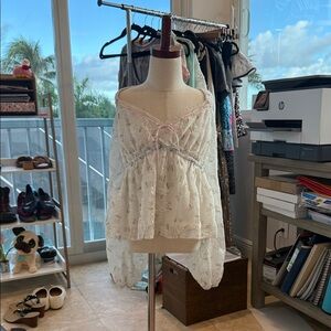 Altar'd State Cream Floral Blouse